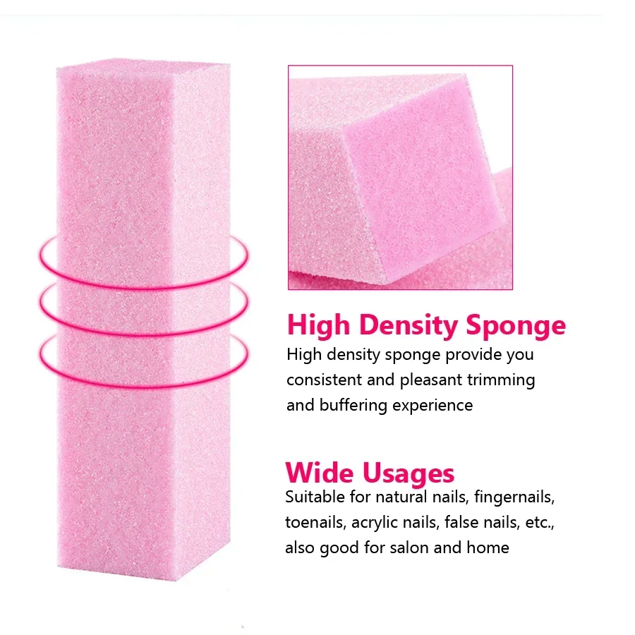 Nail File Titanium - 2Pcs Nail Buffer Blocks 4-Sided Sponge