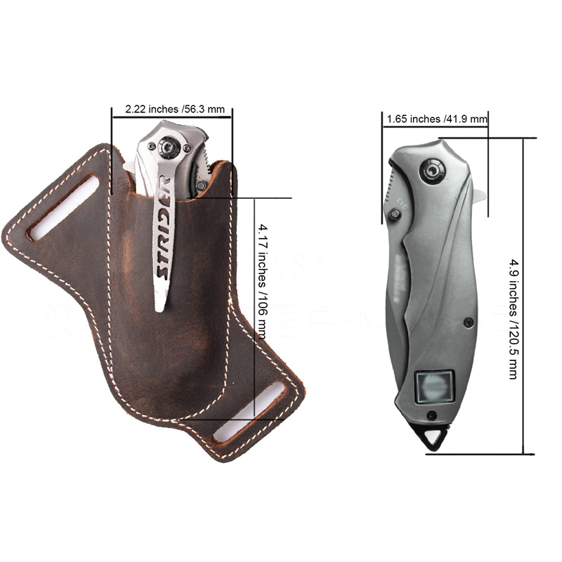 1PC Leather Knives Sheaths Fol - Edc Everyday Carry Knives reseña y precio