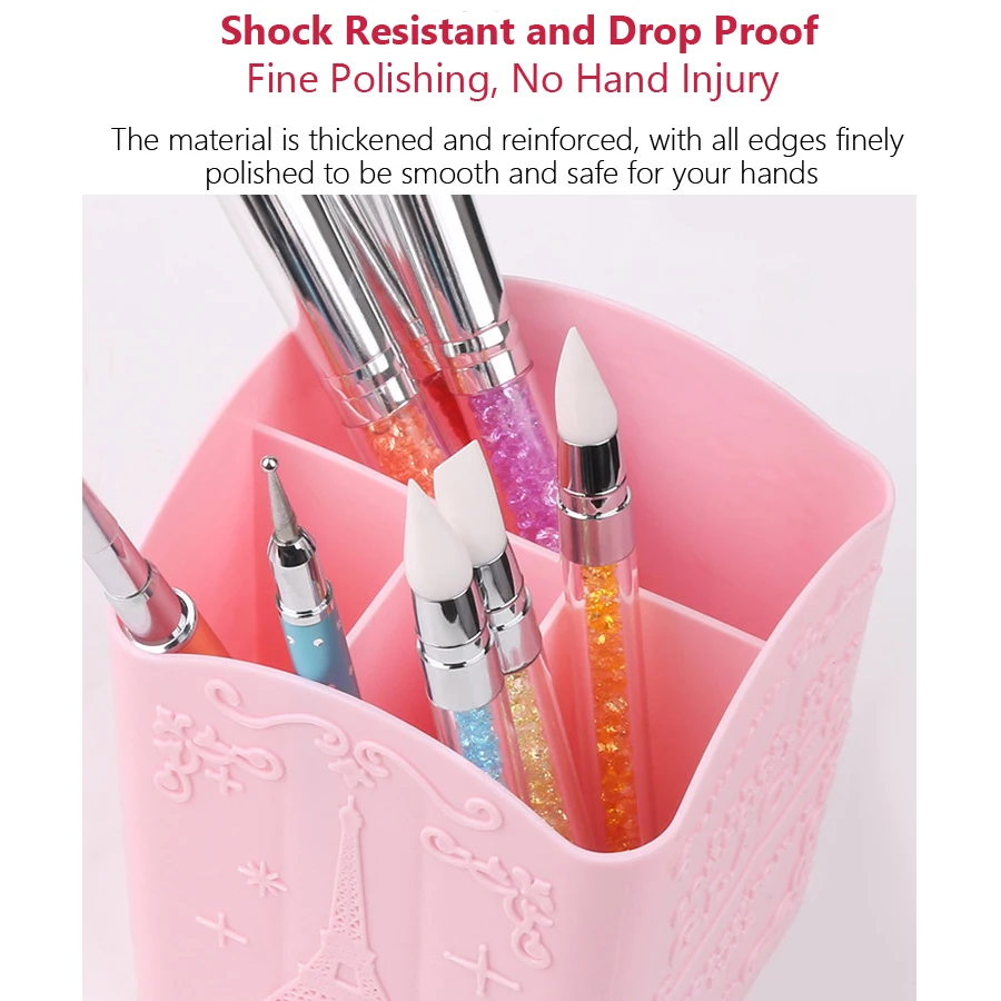 4-Compartment Nail Art Brush H - Nail File Titanium reseña y precio