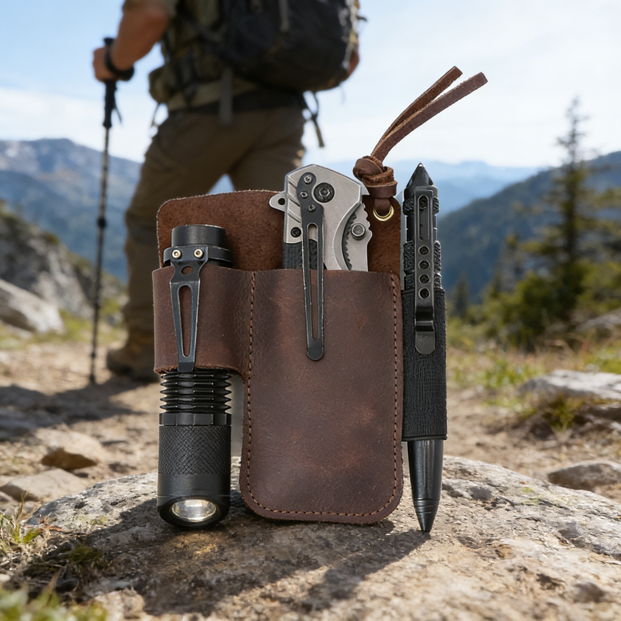 EDC Leather Flashlight Tool Ho - Edc Carry Pouch reseña y precio