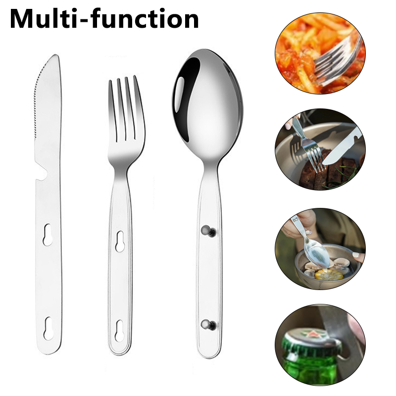 3pcs/set Folding Spoon Fork Kn - Edc Everyday Carry Knives reseña y precio