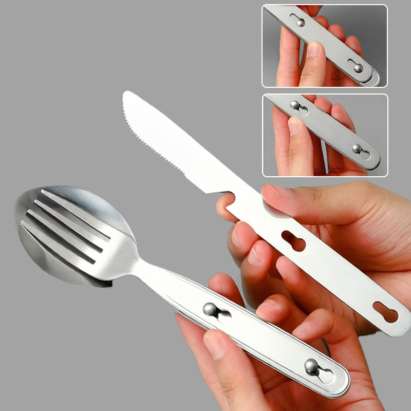 3pcs/set Folding Spoon Fork Kn - Edc Everyday Carry Knives reseña y precio