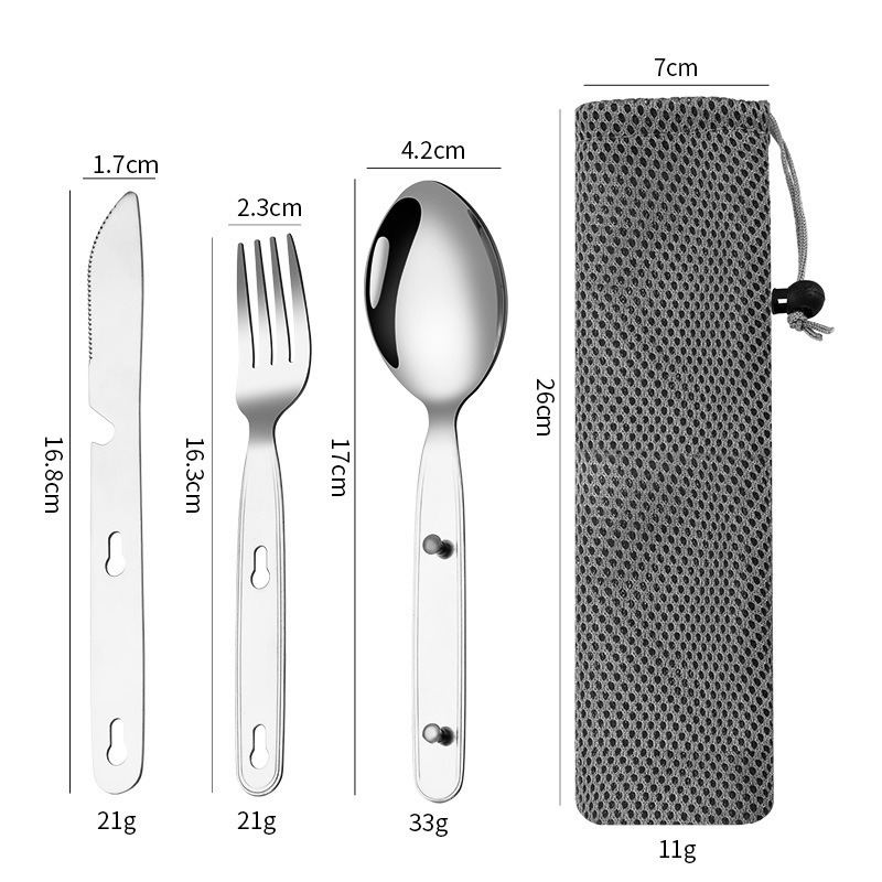 3pcs/set Folding Spoon Fork Kn - Edc Everyday Carry Knives reseña y precio