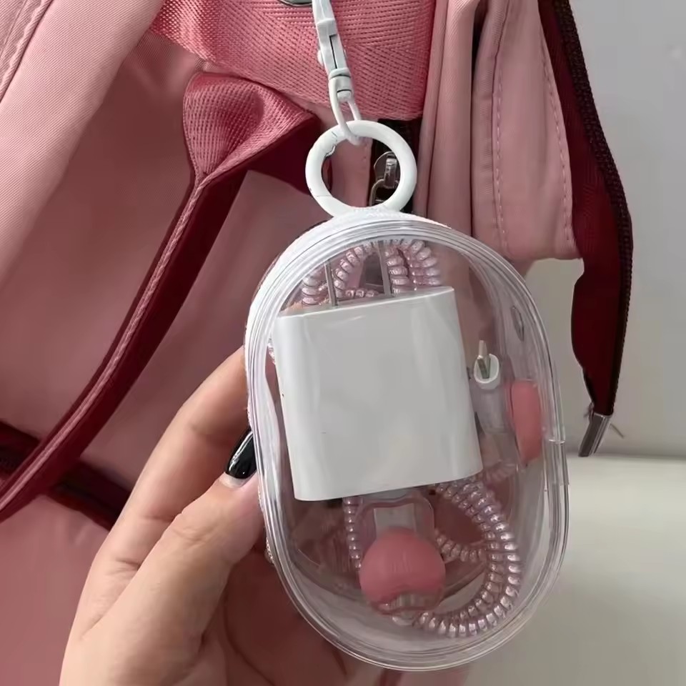 Portable Mini Clear Zipper Sto - Cable Winder Keychain reseña y precio