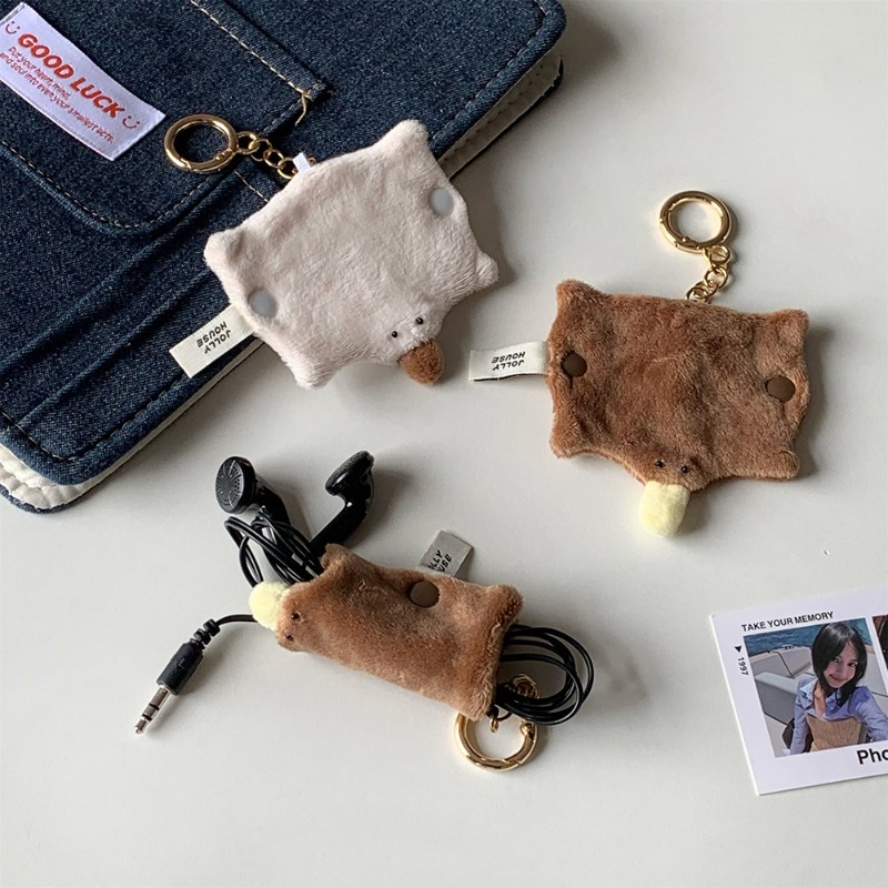Plush Platypus Earphone Cord W - Cable Winder Keychain reseña y precio