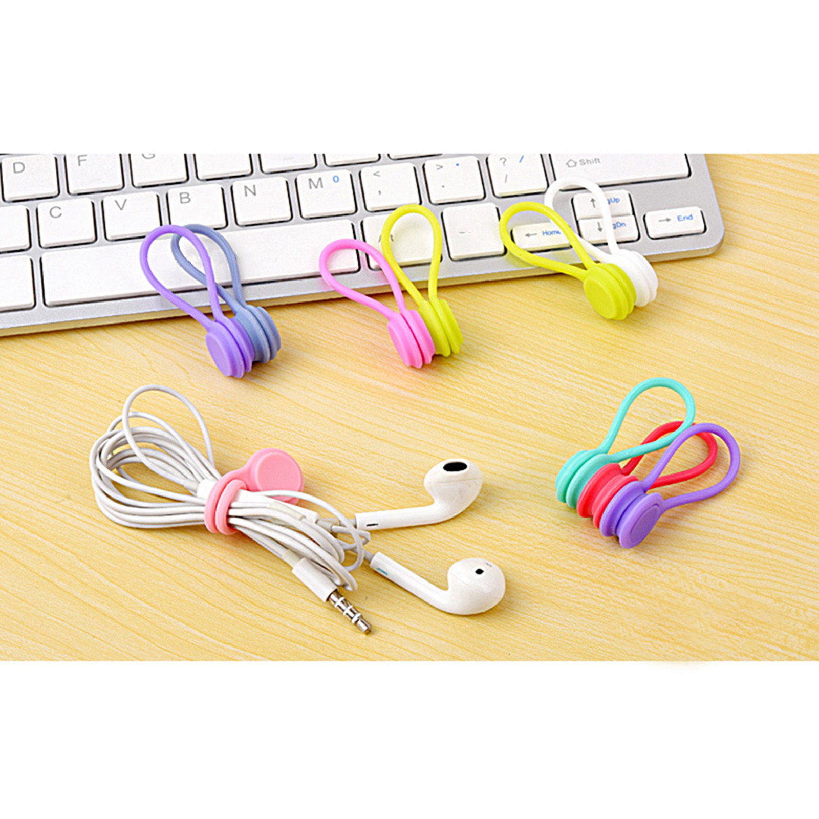3Pcs Silicone Magnetic Earphon - Cable Winder Keychain reseña y precio