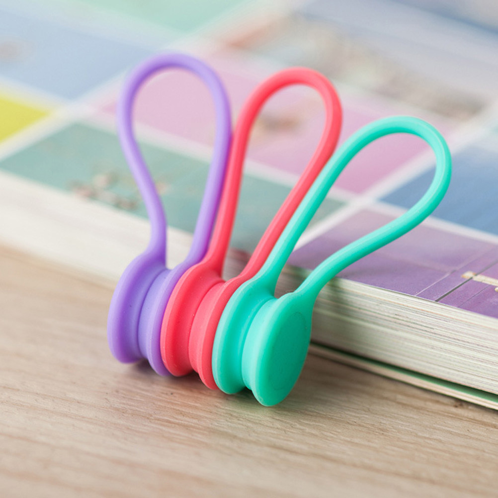 3Pcs Silicone Magnetic Earphon - Cable Winder Keychain reseña y precio