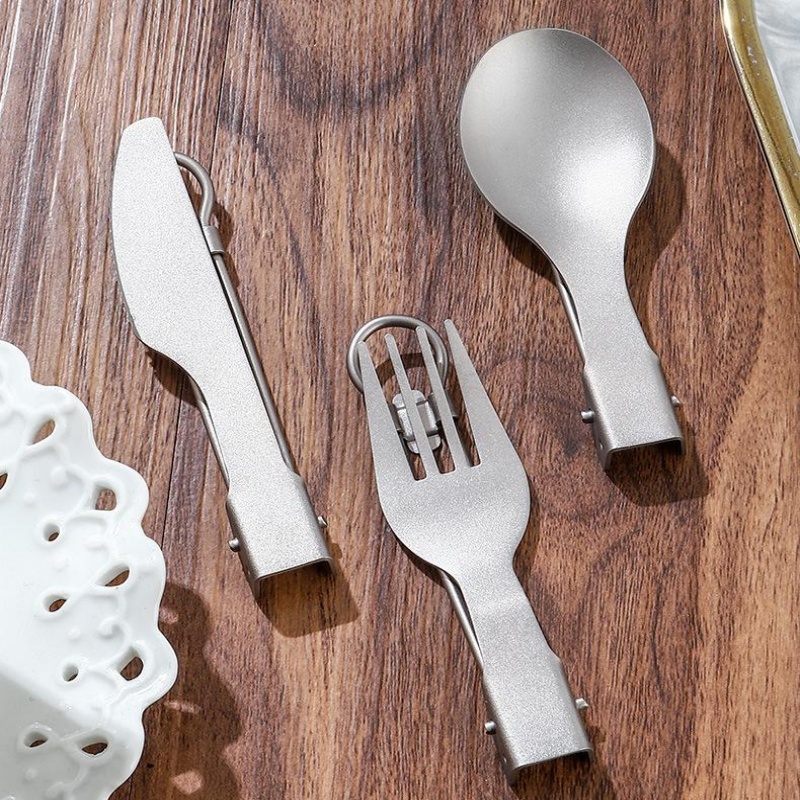 Titanium Foldable Utensil Set  - Edc Everyday Carry Knives reseña y precio