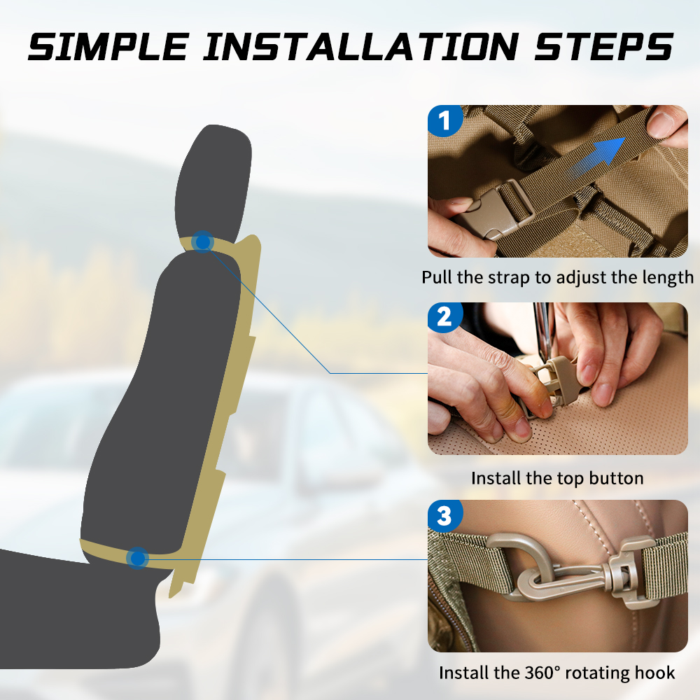 Tactical MOLLE Seat Back Organ - Edc Car Carry reseña y precio