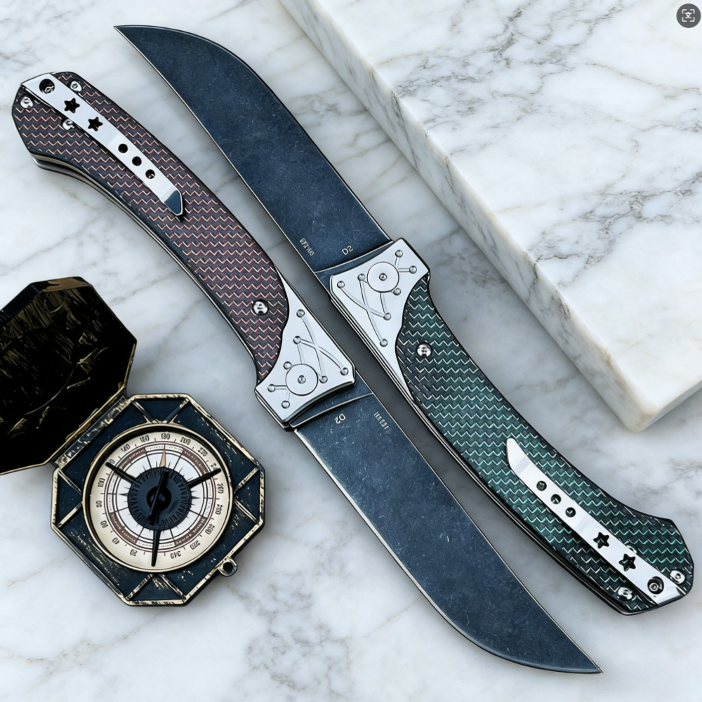 D2 Steel Folding Knife with Ca - Edc Every Day Carry おもちゃ reseña y precio