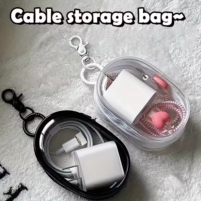 Portable Mini Clear Zipper Sto - Cable Winder Keychain reseña y precio
