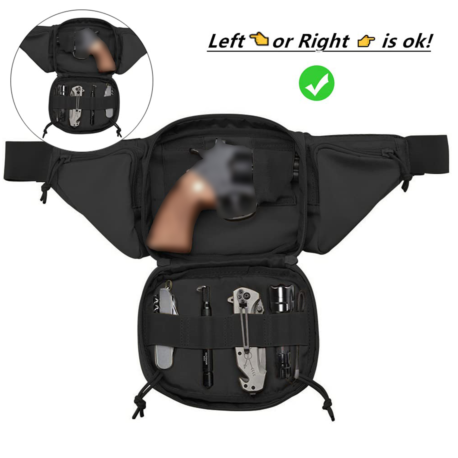 Tactical Fanny Pack Gun Holste - Edc Carry Bag For Pistol reseña y precio